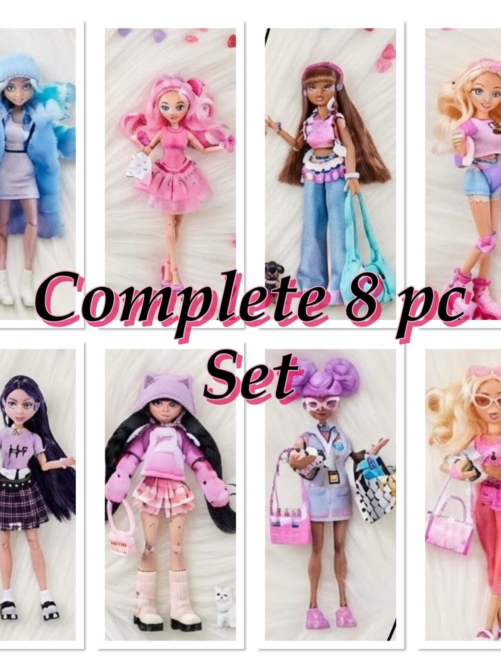 NEW Zuru Minnee World's Smallest Posable Fashion Dolls Complete 8 pc Set